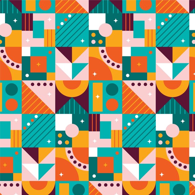 Diseño de patrón de mosaico geométrico plano