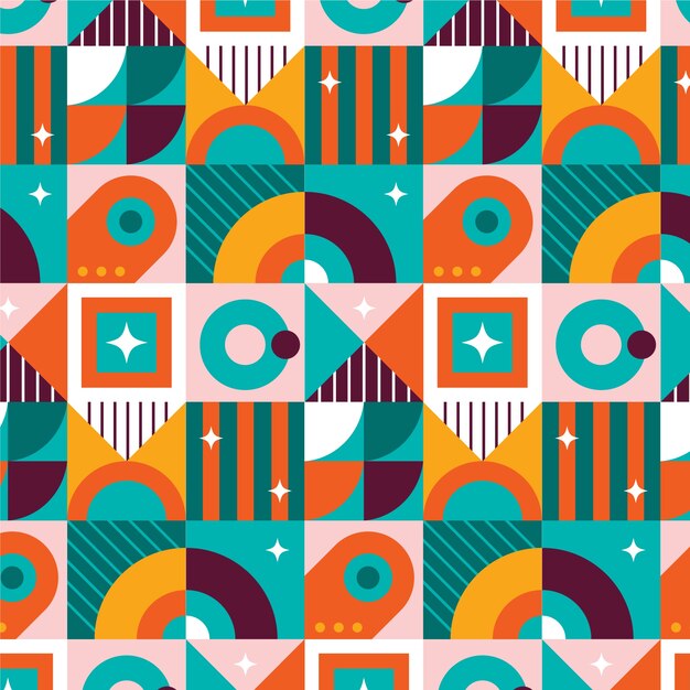 Diseño de patrón de mosaico geométrico plano