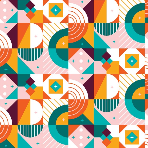 Diseño de patrón de mosaico geométrico plano