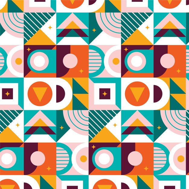 Diseño de patrón de mosaico geométrico plano