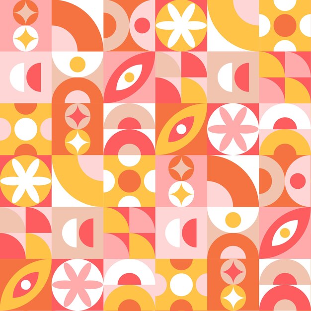 Diseño de patrón de mosaico geométrico plano