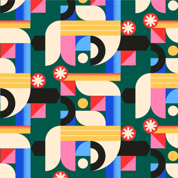 Diseño de patrón de mosaico geométrico plano