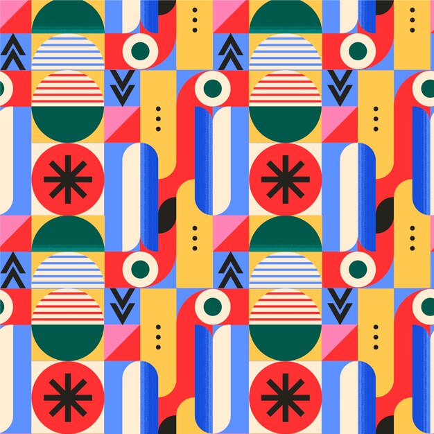 Diseño de patrón de mosaico geométrico plano