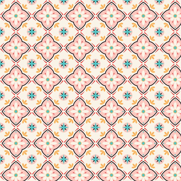 Diseño de patrón de mosaico geométrico plano