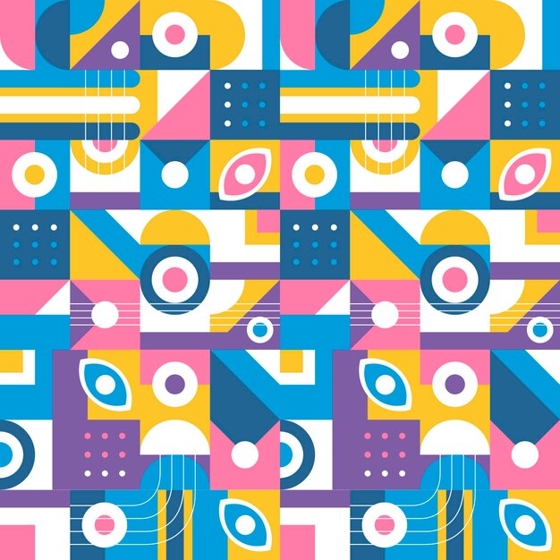 Diseño de patrón de mosaico plano