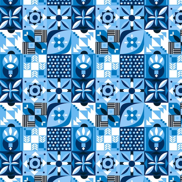 Diseño de patrón de mosaico plano