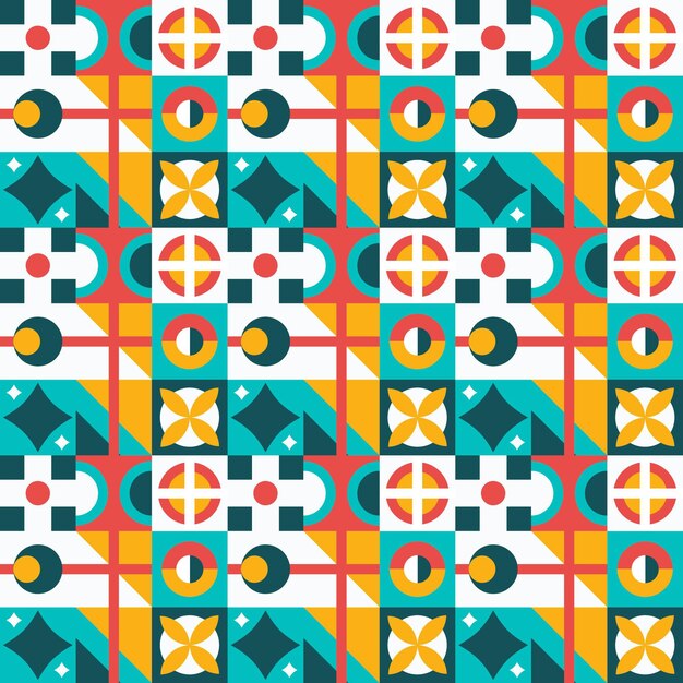 Diseño de patrón de mosaico plano