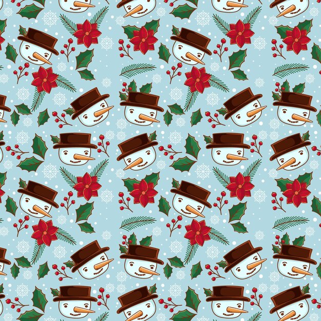 Diseño de patrón de navidad dibujado a mano