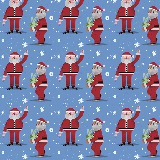 Diseño de patrón de navidad dibujado a mano
