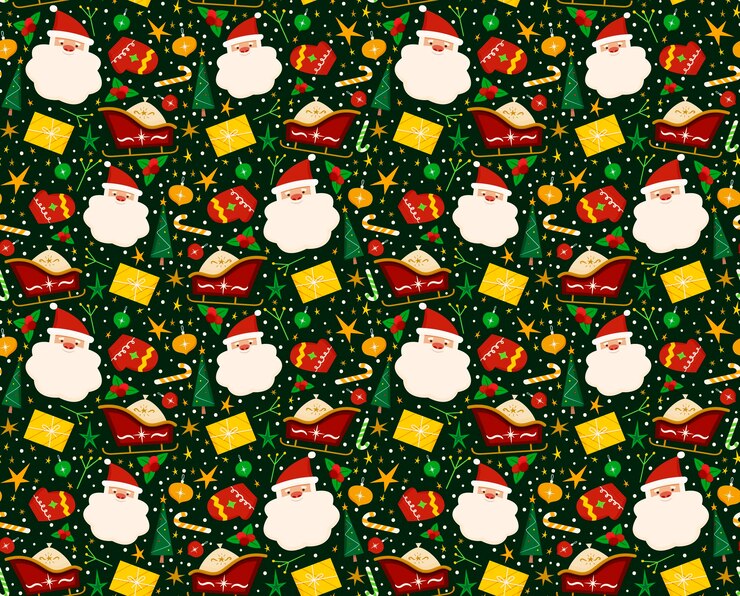 Vector gratuito diseño de patrón de navidad plano dibujado a mano