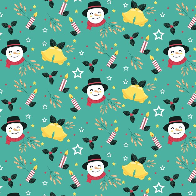 Diseño de patrón de Navidad plano