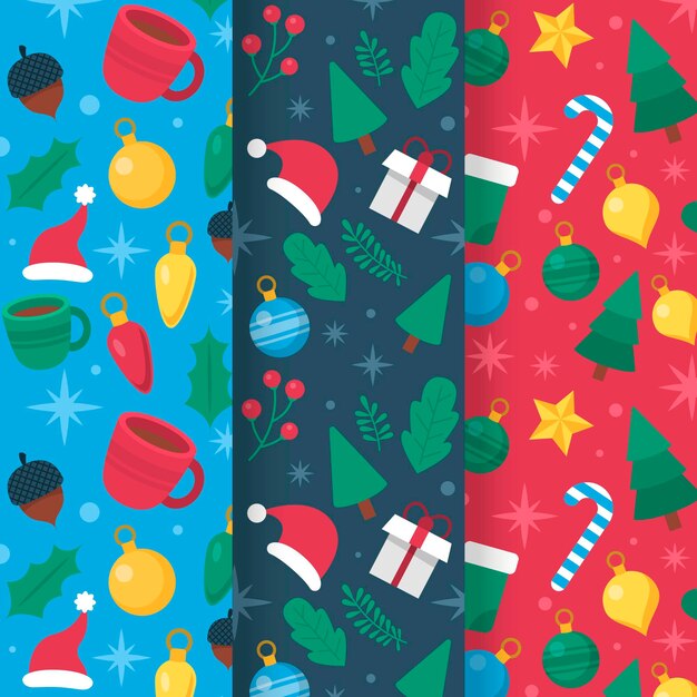 Diseño de patrón de Navidad plano