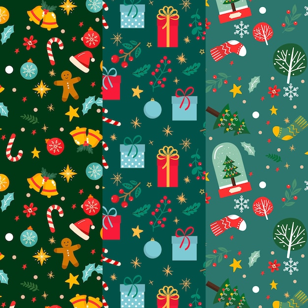 Diseño de patrón de Navidad plano