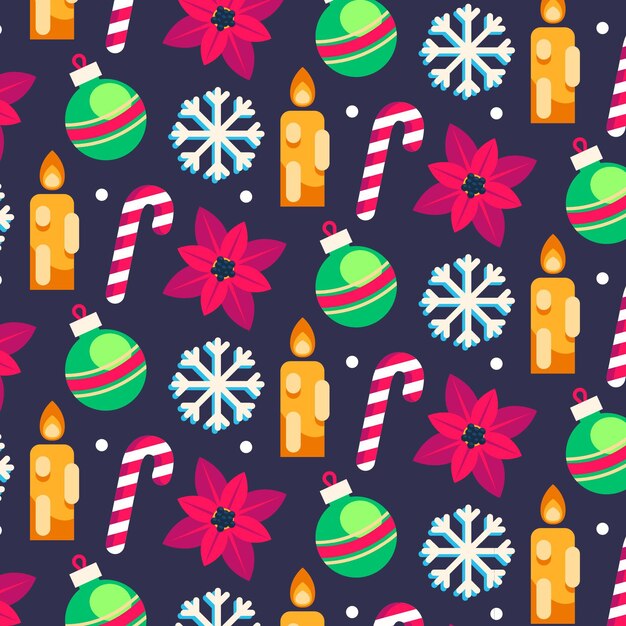 Diseño de patrón de Navidad plano