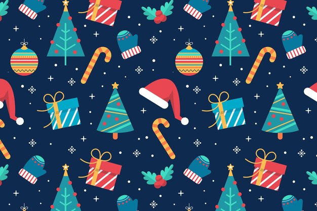 Diseño de patrón de Navidad plano
