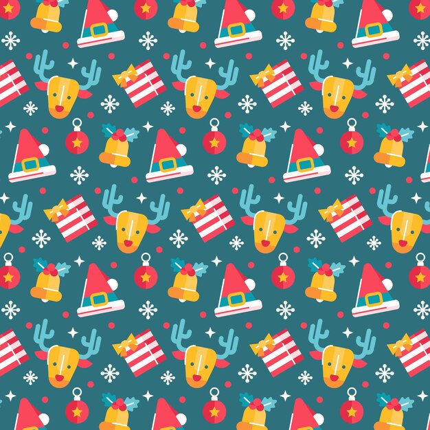 Diseño de patrón de Navidad plano