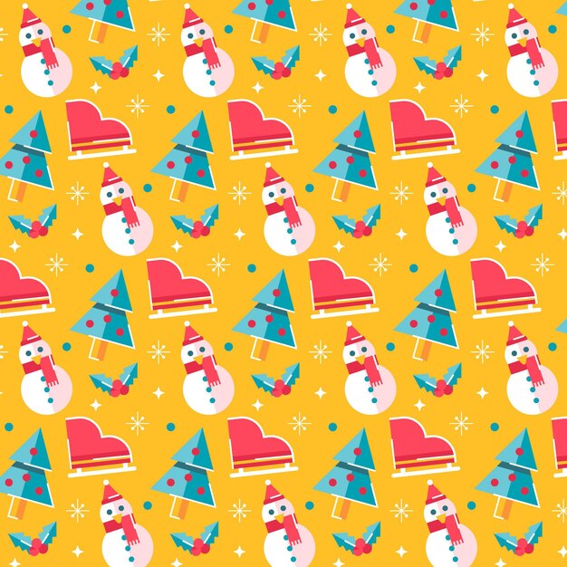 Diseño de patrón de Navidad plano