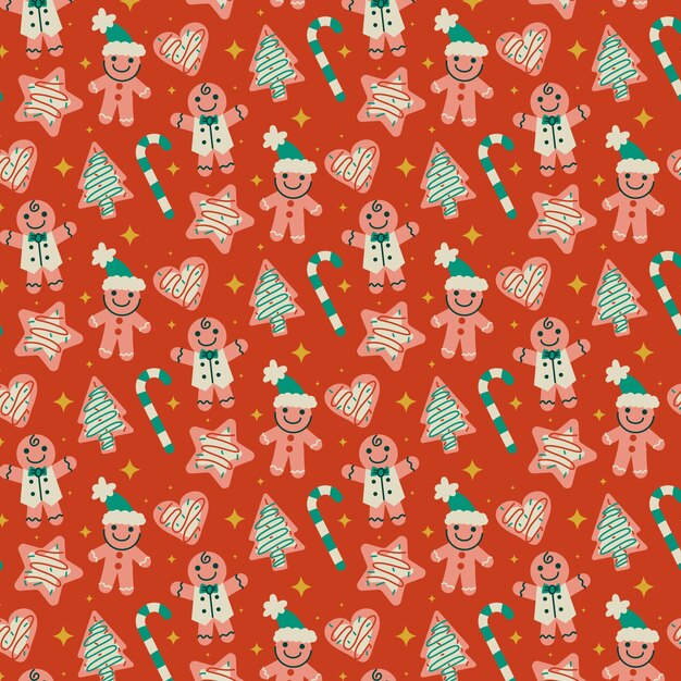 Diseño de patrón de Navidad plano