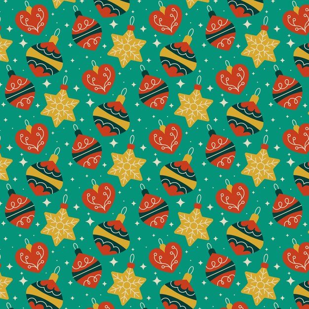 Diseño de patrón de Navidad plano