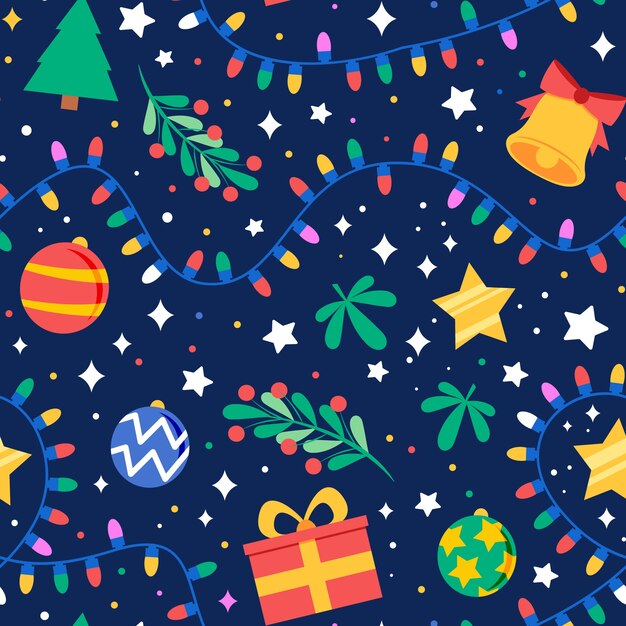 Diseño de patrón de Navidad plano