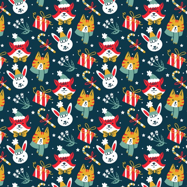 Diseño de patrón de Navidad plano