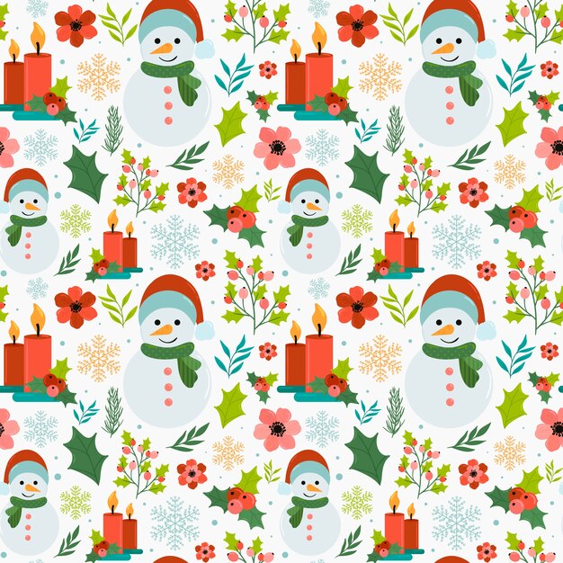 Diseño de patrón de Navidad plano