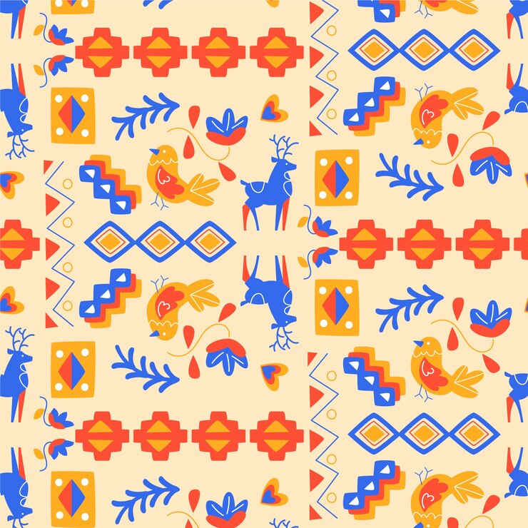 Vector gratuito diseño de patrón nórdico dibujado a mano