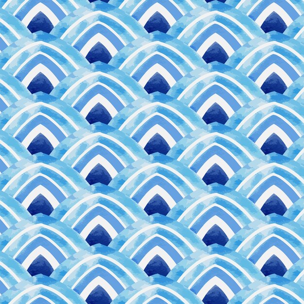 Diseño de patrón de onda japonesa acuarela