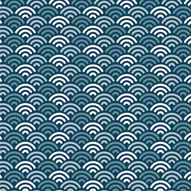 Vector gratuito diseño de patrón de onda japonesa de diseño plano