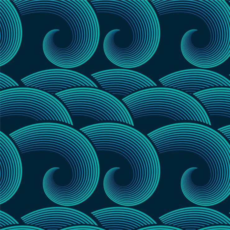 Vector gratuito diseño de patrón de onda japonesa de diseño plano