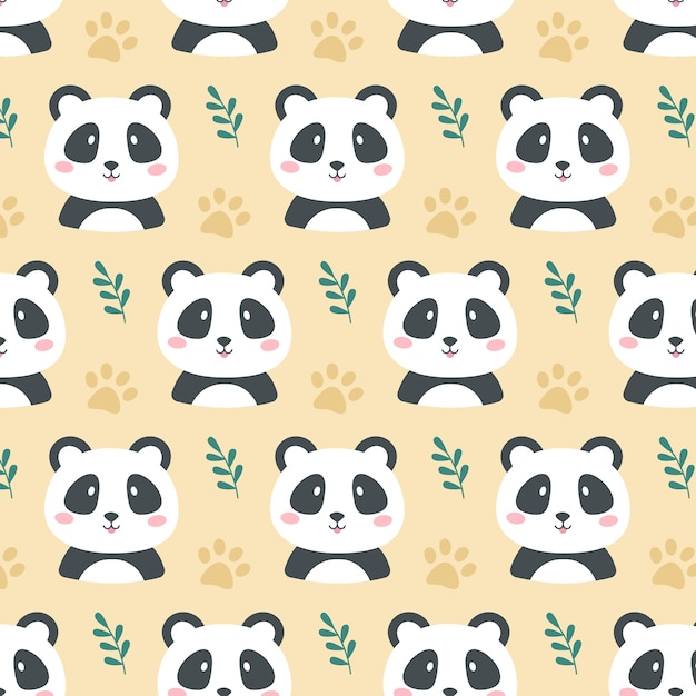 Vector gratuito diseño de patrón de panda dibujado a mano