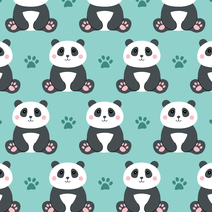 Vector gratuito diseño de patrón de panda dibujado a mano