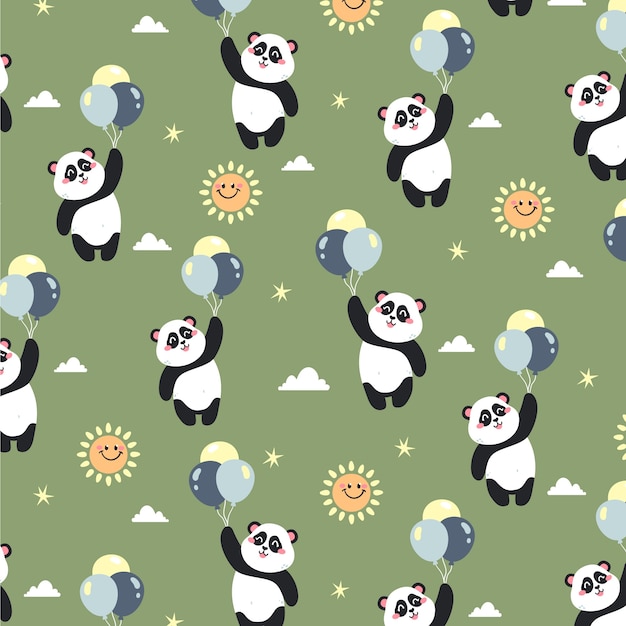 Diseño de patrón de panda plano