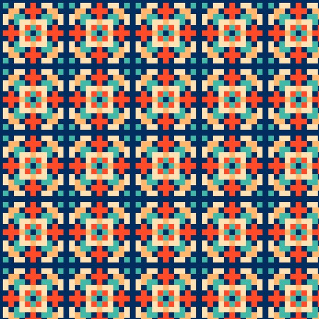 Diseño de patrón de píxeles dibujados a mano