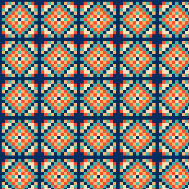 Diseño de patrón de píxeles dibujados a mano