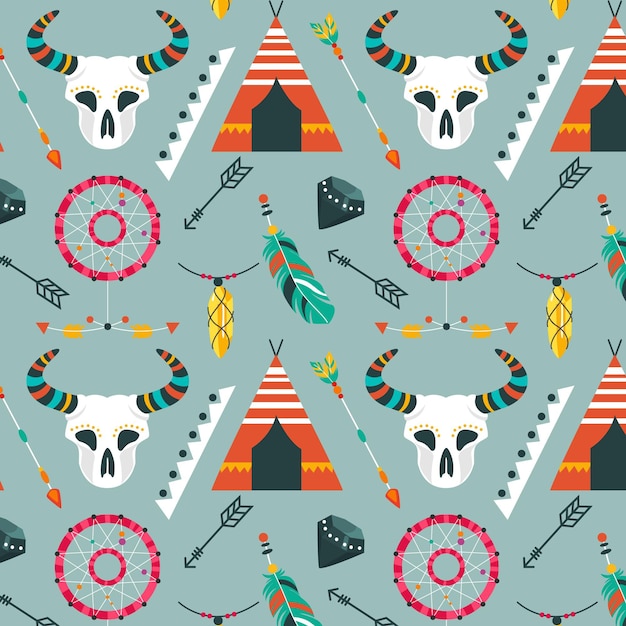Diseño de patrón plano boho