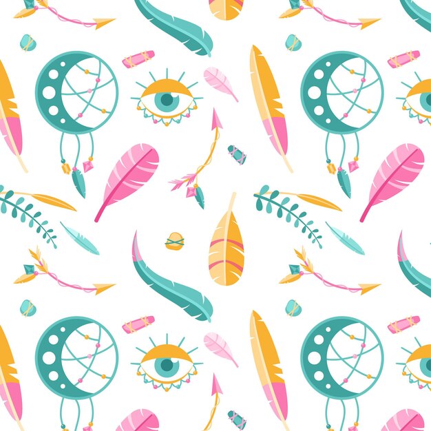 Diseño de patrón plano boho