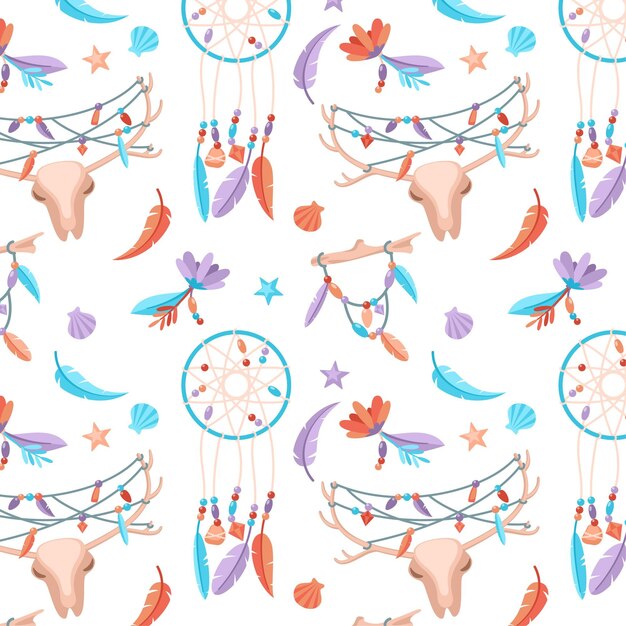 Diseño de patrón plano boho