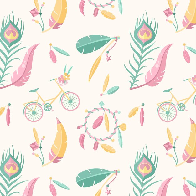 Diseño de patrón plano boho
