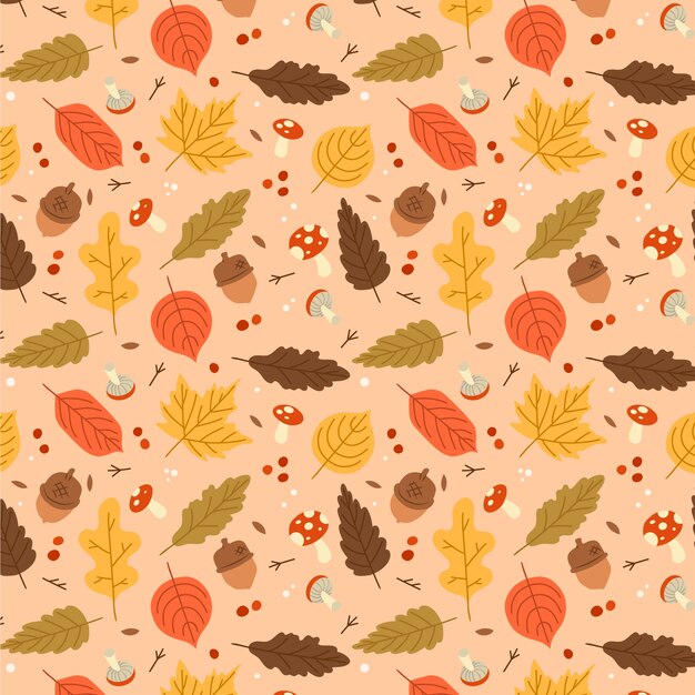 Diseño de patrón plano para la celebración de la temporada de otoño