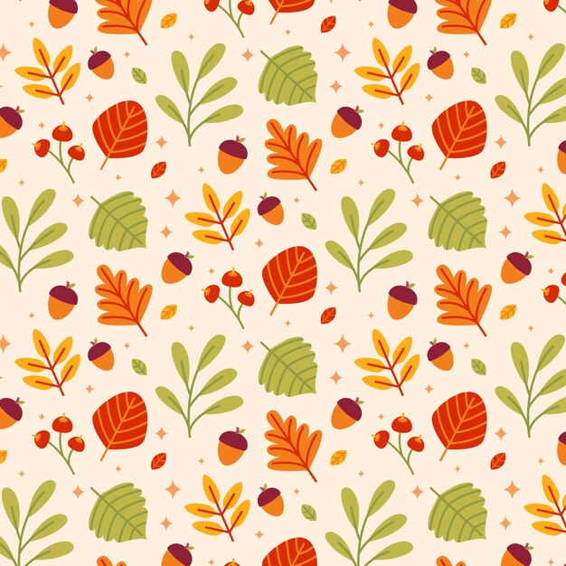 Diseño de patrón plano para la celebración de la temporada de otoño