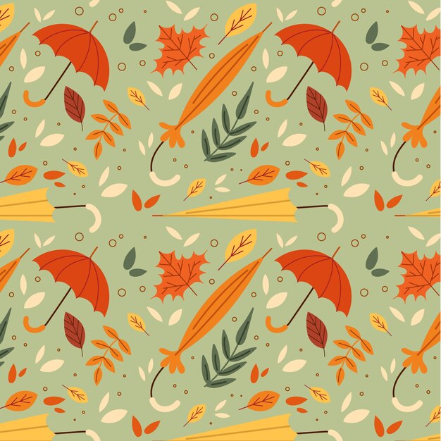 Diseño de patrón plano para la celebración de la temporada de otoño