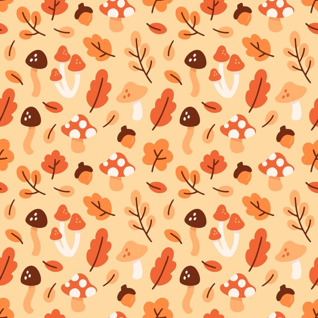 Diseño de patrón plano para la celebración de la temporada de otoño