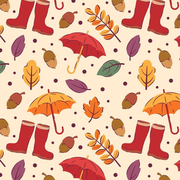 Diseño de patrón plano para la celebración de la temporada de otoño