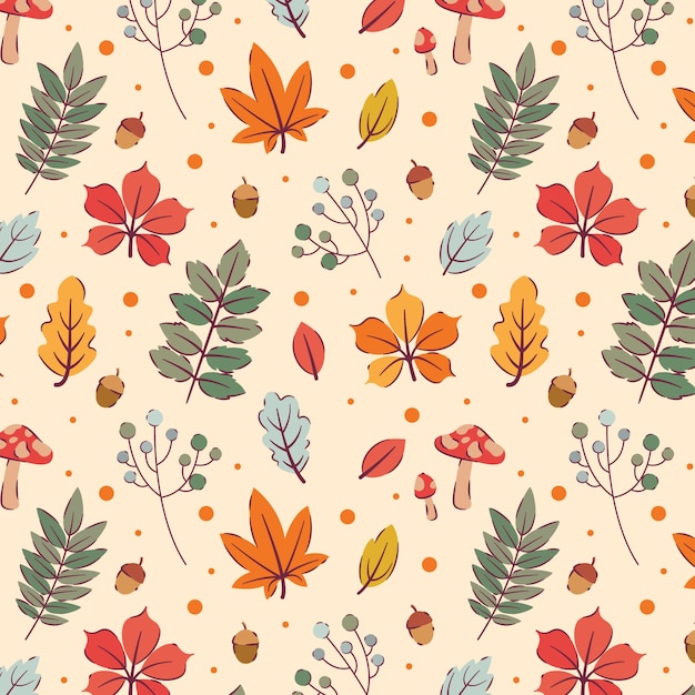 Diseño de patrón plano para la celebración de la temporada de otoño