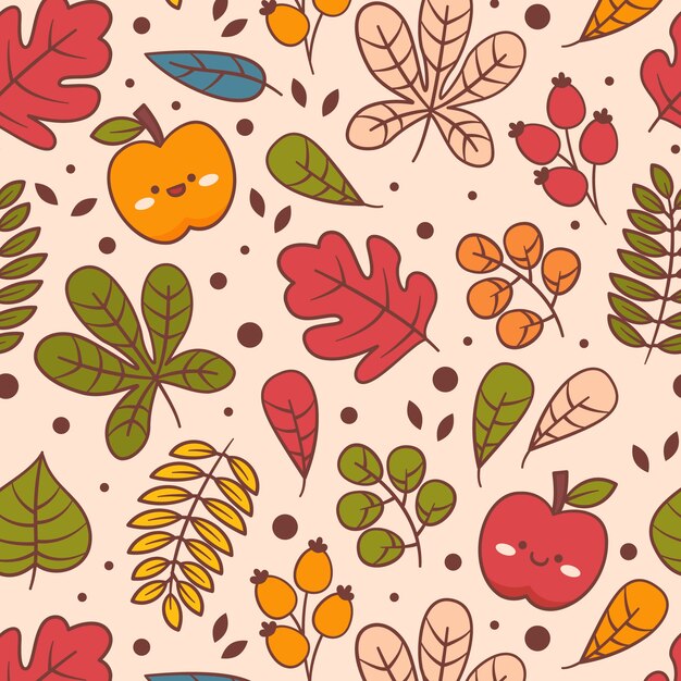 Diseño de patrón plano para la celebración de la temporada de otoño