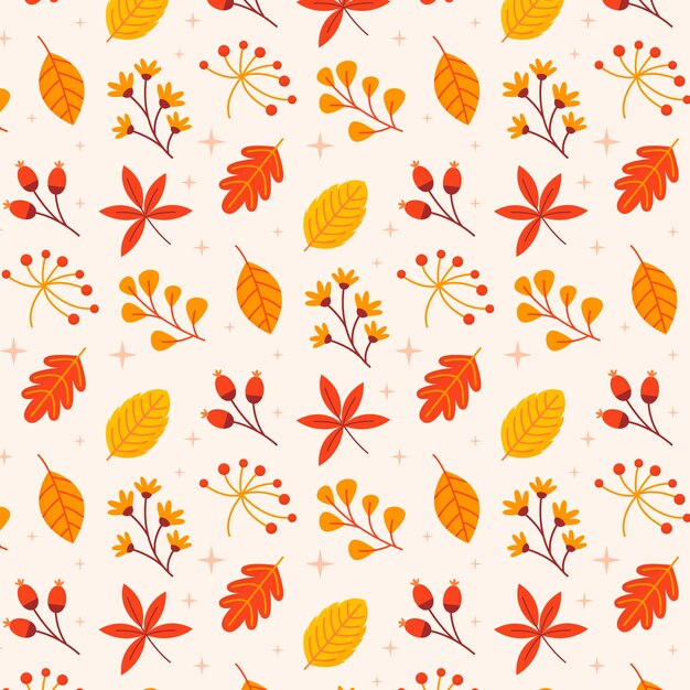 Diseño de patrón plano para la celebración de la temporada de otoño.