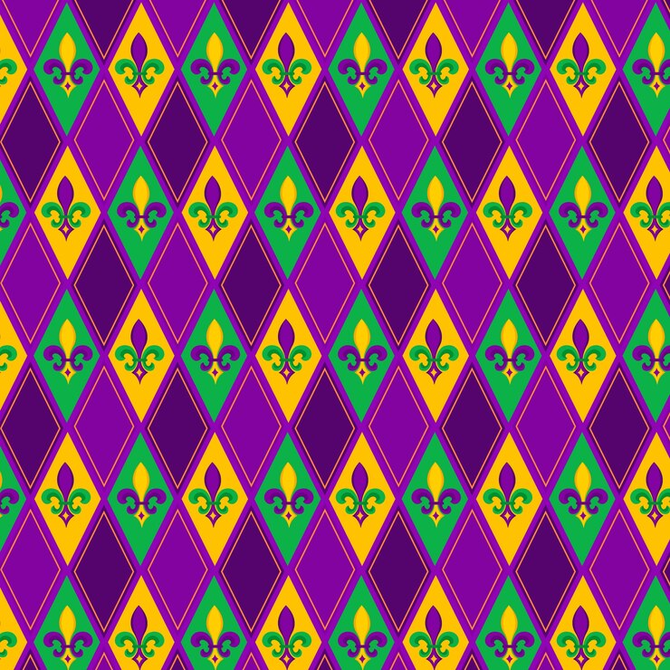 Vector gratuito diseño de patrón plano para el festival de mardi gras