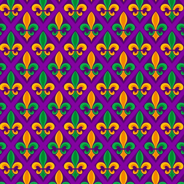 Diseño de patrón plano para el festival de Mardi Gras