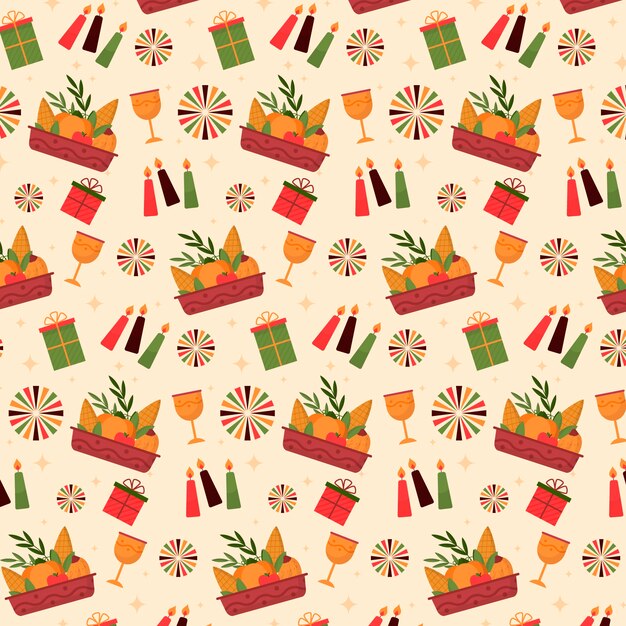 Diseño de patrón plano kwanzaa